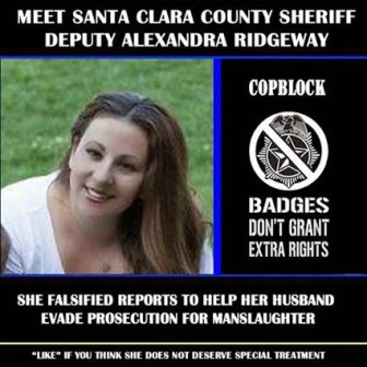 Santa Clara County Sheriff deputy Aleksandra Ridgeway falsified police reports to cover up the criminal activity of her husband, Robert Ridgeway who committed Fraud in case 1-12-CV226958 (Eviction Fraud of Heidi Yauman) Robert Ridgeway submitted a false court statement claiming to have video evidence that did not exist and he also lied claiming that Mr. Crittenden was living at Markham Plaza. This, and other acts of Fraud were then used to stop Robert Moss the other residents of getting the help and care that they needed. Robert Moss was found dead in his apartment. Sheriff deputy Aleksandra Ridgeway committed perjury in falsified police report stating that Crittenden was residing at Markham Plaza when there was absolutely no evidence to support these claims.